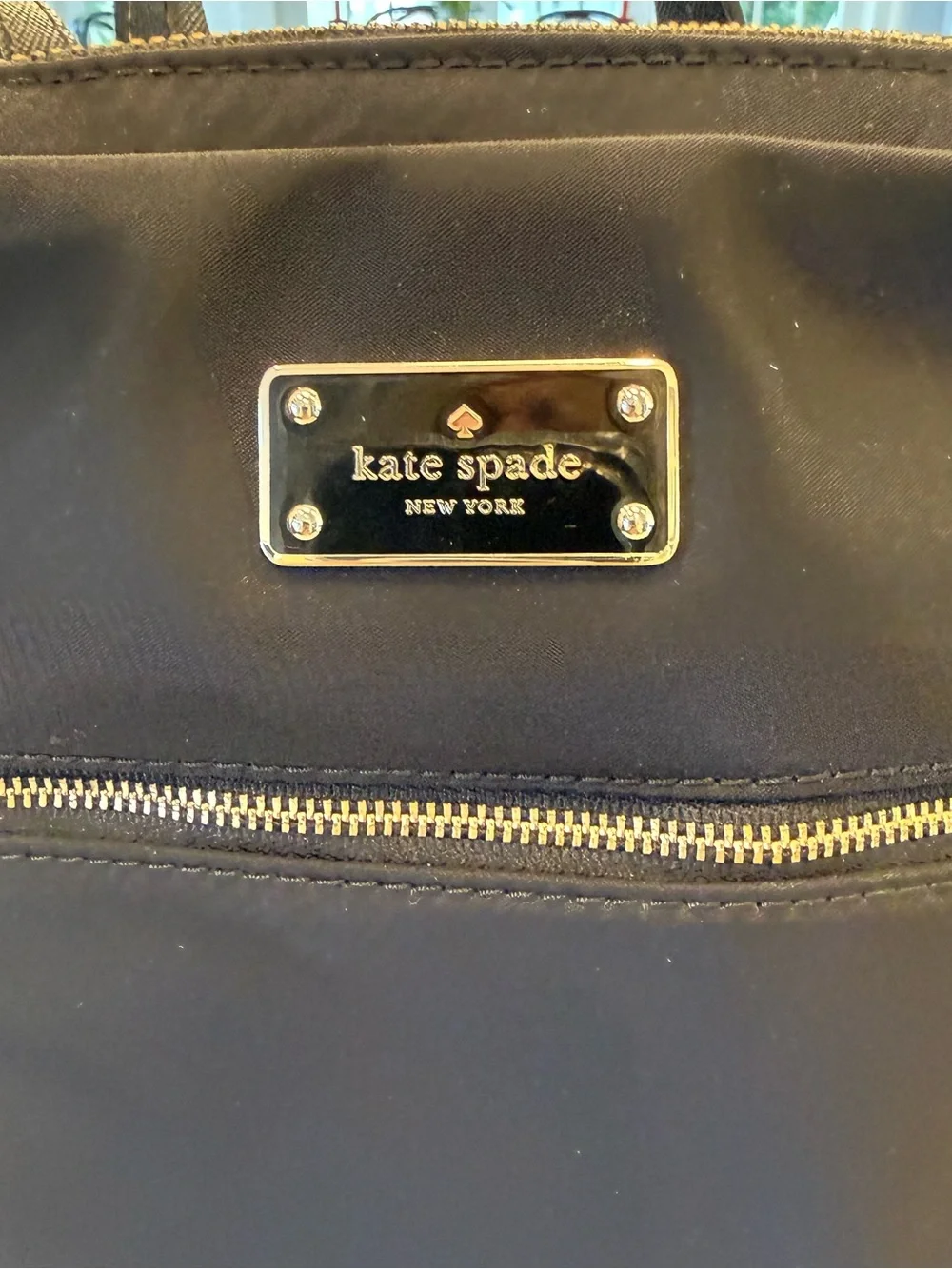Kate Spade Blake Avenue Nylon Black Backpack Adjustable Leather Straps NWOT